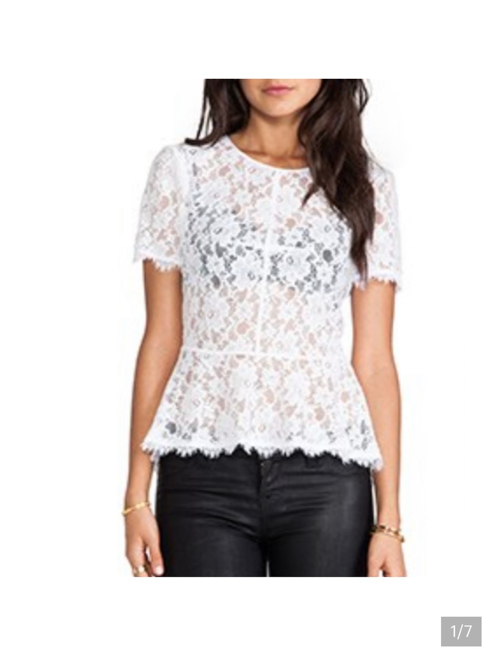 BCBGMaxAzria Lace Top Cream White Lace Blouse Size M EUC
